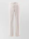 Brunello Cucinelli Traditional Fit Denim Trousers With Rolled Cuffs In White