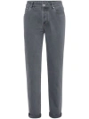 Brunello Cucinelli Tapered-leg Jeans In Gray