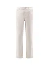 Brunello Cucinelli Traditional Fit Denim Trousers With Rolled Cuffs In White