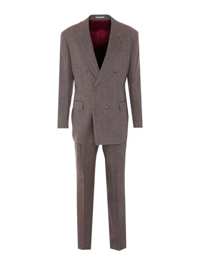 Brunello Cucinelli Suit In Brown