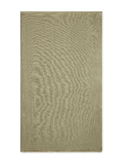 Brunello Cucinelli Translucent Fringe-edge Scarf In Green