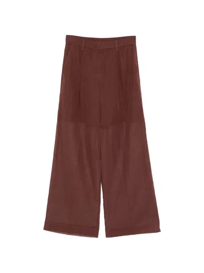 Brunello Cucinelli Transparent Trousers In Brown