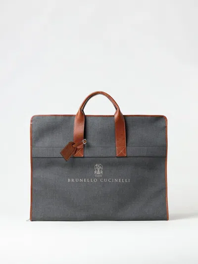 Brunello Cucinelli Travel Bag  Men In Grey