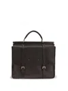 Brunello Cucinelli Textured Grain Leather Briefcase In Brown