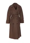 Brunello Cucinelli Trench Coat Belted V-neck Collar