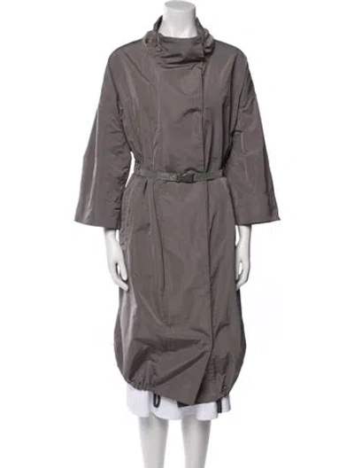 Pre-owned Brunello Cucinelli Trench Coat In Gray