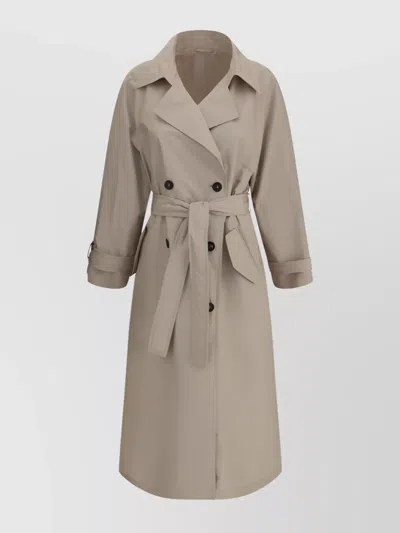 Brunello Cucinelli Trench Coat Monili Detail Belted