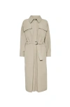 Brunello Cucinelli Silhouette-defining Long Coat With Adjustable Waistband In Neutral