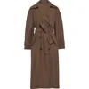 Brunello Cucinelli Brown Water-resistant Taffeta Shiny Details Trench Coat In Cocoa