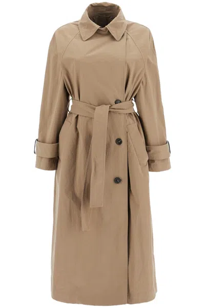 Brunello Cucinelli Trench Coat With Shiny Cuff Details