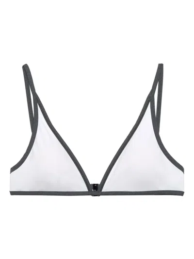 Brunello Cucinelli Triangle-cup Bikini Top In White
