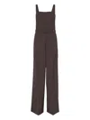 Brunello Cucinelli Virgin Wool-blend Belted Jumpsuit In Brown