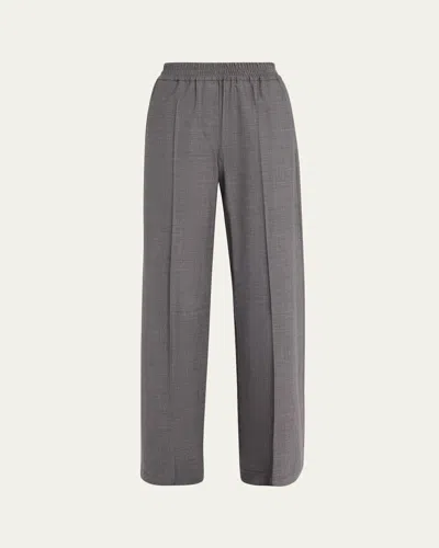 Brunello Cucinelli Tropical Luxury Track Trousers In Silver