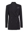 Brunello Cucinelli Virgin Wool-blend Double-breasted Blazer In Black
