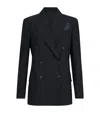 Brunello Cucinelli Virgin Wool-blend Double-breasted Blazer In Black