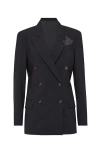 Brunello Cucinelli Virgin Wool-blend Double-breasted Blazer In Anthracite