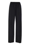 Brunello Cucinelli Blue Pants With Elastic Waist In Black