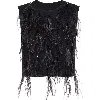 Brunello Cucinelli Feather-detailing Sleeveless Top In Anthracite