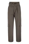 Brunello Cucinelli Women Tropical Luxury Wool Utility Trousers In Gray