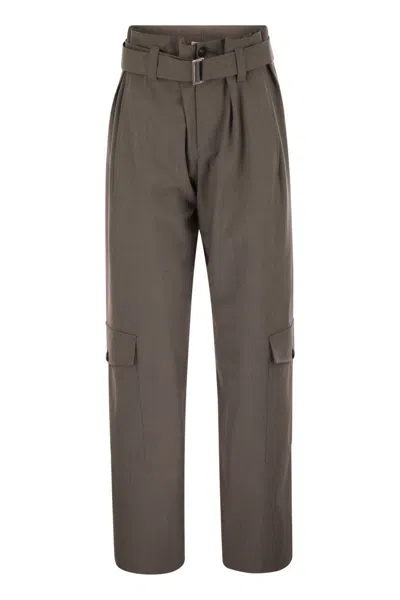 BRUNELLO CUCINELLI BRUNELLO CUCINELLI TROPICAL LUXURY WOOL UTILITY TROUSERS