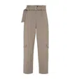 Brunello Cucinelli Tropical Luxury Wool Utility Trousers In Brown