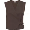 Brunello Cucinelli Tropical Luxury Wool Vest In Brown