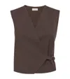 Brunello Cucinelli Tropical Luxury Wool Vest In Brown