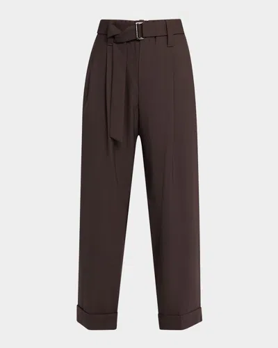 Brunello Cucinelli Tropical Wool Baggy Sartorial Pleated Ankle Pants