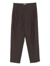 Brunello Cucinelli Tropical Wool Slouchy Pleat Pant In Brown