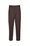 Brunello Cucinelli Tropical Wool Slouchy Pleat Pant In Brown