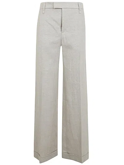 Brunello Cucinelli Wide Leg Trousers Front Pleats In Gray