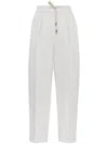 Brunello Cucinelli Relaxed-fit Trousers With High Waist And Drawstring Closure