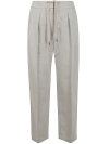 Brunello Cucinelli Drawstring Waist Straight Leg Trousers In Chalk