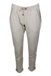 Brunello Cucinelli Jogging Trousers With Drawstring Waist In Stretch Cotton With Welt Pockets Embellished With Jewels