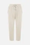 Brunello Cucinelli Slouchy Trousers In Cotton Gabardine And Linen In Neutral