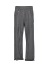 Brunello Cucinelli Trousers With Belt Loops And Elastic Waistband In Gray