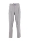 Brunello Cucinelli Grey Wool Pants In Gray