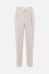 Brunello Cucinelli Elasticated Waistband Drawstring Pants In Neutral