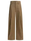 Brunello Cucinelli Trousers With Front Pleats And Wide Leg In Brown
