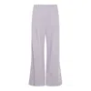 Brunello Cucinelli Violet Pants With Monil Detail On The Loop And Wide Leg In Cotton And Linen Blend Woman In Gray