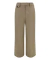 Brunello Cucinelli Chino Crop Trousers In Cotton And Linen Cover-up With Moniline In Beige