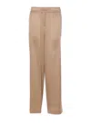 Brunello Cucinelli Trouser With Belt And Monili Detail In Beige
