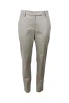 Brunello Cucinelli Cropped Stretched Trousers In Beige