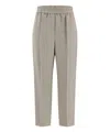 Brunello Cucinelli Women Cotton Trousers In Gray