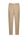 Brunello Cucinelli Trousers Linen Elastic Waistband In Beige