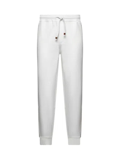 Brunello Cucinelli Piped-trim Sweatpants In Beige
