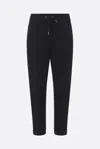 Brunello Cucinelli Women Track Trousers In Lightweight Stretch Cotton Fleece With Moniline In Black