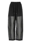 Brunello Cucinelli Semi-transparent Cotton Trousers In Black