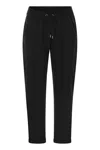 Brunello Cucinelli Women Track Trousers In Lightweight Stretch Cotton Fleece With Moniline In Black
