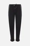 Brunello Cucinelli Women Virgin Wool Trousers With Belt In Black